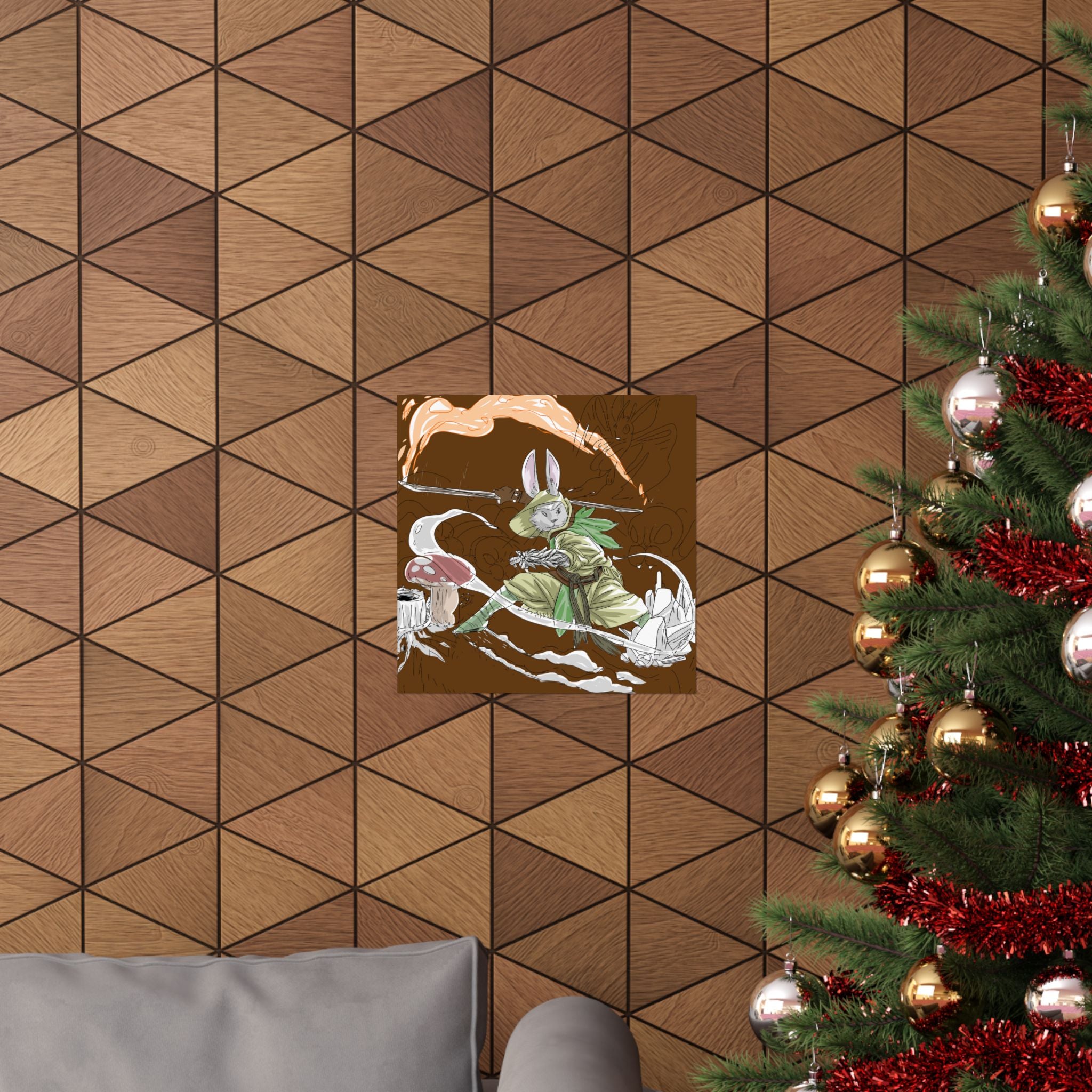 Bunny Monk Fantasy Poster — Matte Vertical Art Print