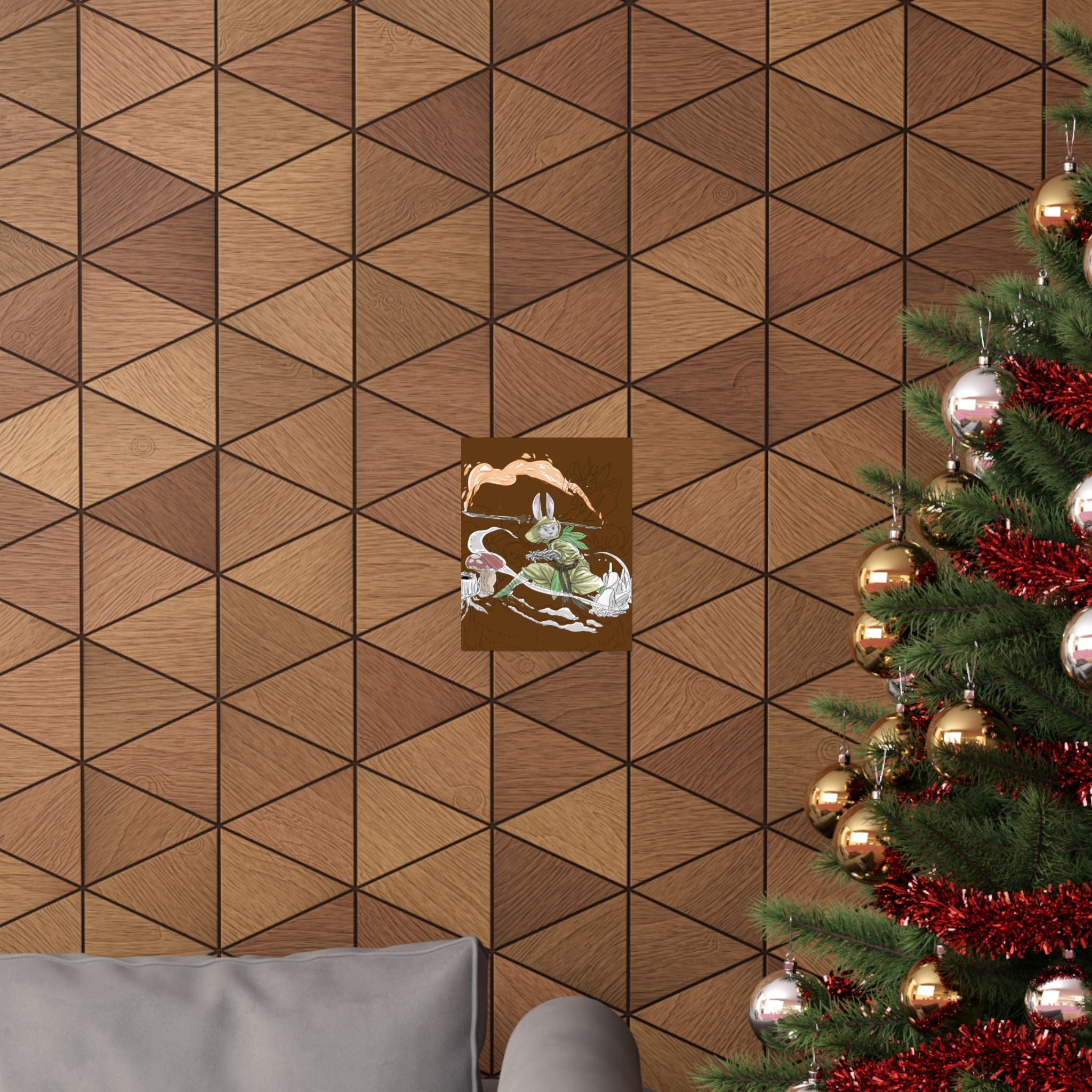 Bunny Monk Fantasy Poster — Matte Vertical Art Print